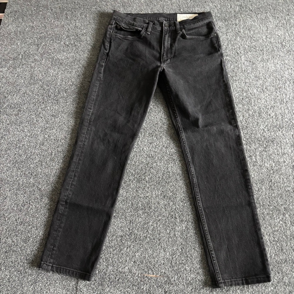 Rag & Bone Fit 2 Slim Jeans Black MED22H1223FHBL Size 30x32 Denim